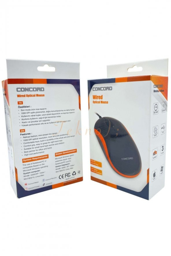Kablolu Optik Mouse 1000 DPI 2.4 GHz Mouse 1.3 Metre - 1