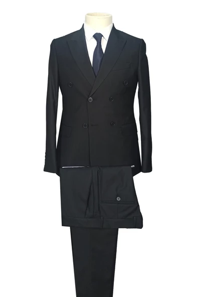 Cengiz İnler Düz Kruvaze Slim Fit Erkek Takım Elbise - 2