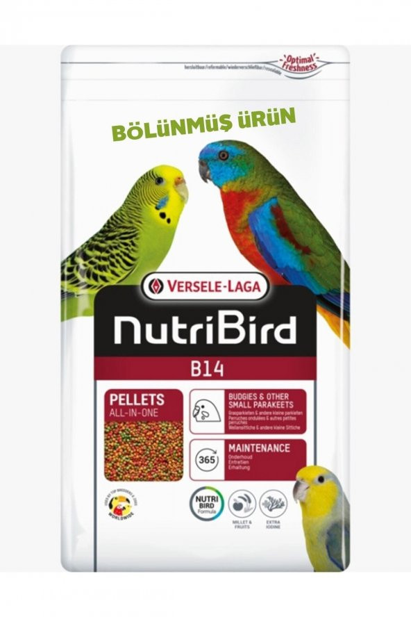Nutribird B14 (%14 PROTEİN) Pelet Yem - 1kg Deneme Paketi (AÇIK Ü.)