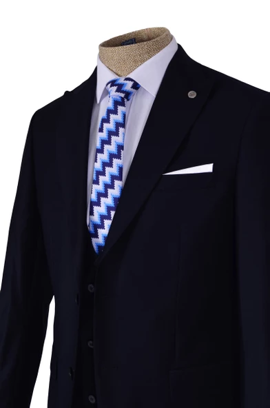 Cengiz İnler Düz Çift Düğme 6 Drop Yelekli Slim Fit Erkek Takım Elbise - 10