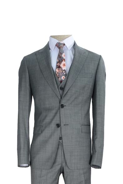 Cengiz İnler Filafil Çift Düğme 6 Drop Yelekli Slim Fit Erkek Takım Elbise - 6