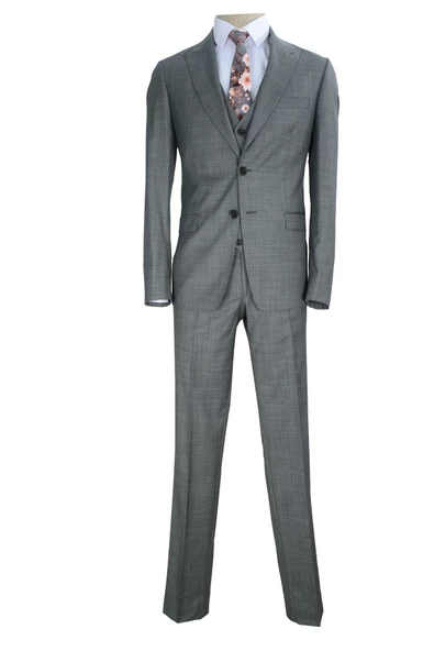 Cengiz İnler Filafil Çift Düğme 6 Drop Yelekli Slim Fit Erkek Takım Elbise - 2