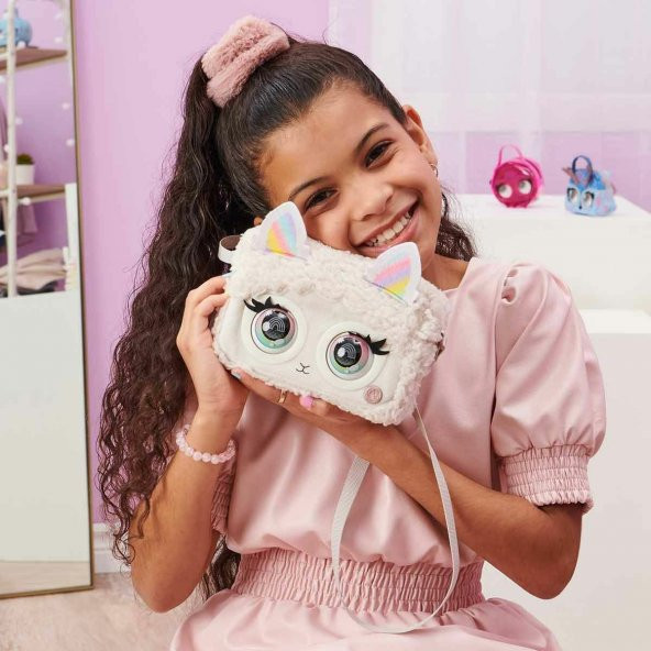 6062238 Purse Pets Fluffy Çanta-Göz Kırpan Interaktif Çanta - 7