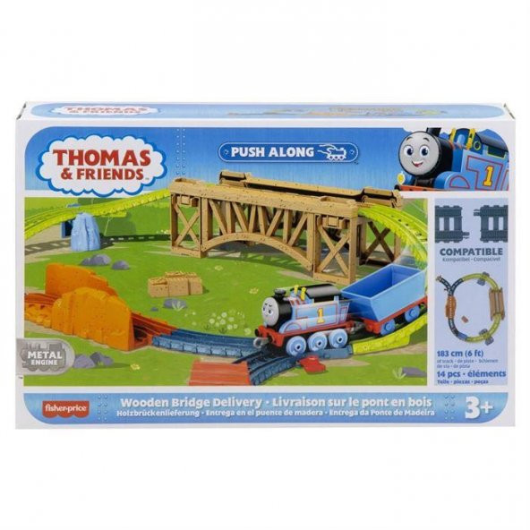 Thomas ve Arkadaşları Tren Seti WOODEN BRIDGE  Sür-Bırak HGY82-HHV79