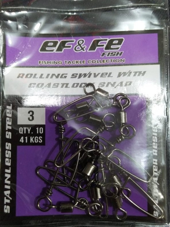EFFE KLİPS  Rolling Swivel Coastlock Snap PAKET - 2