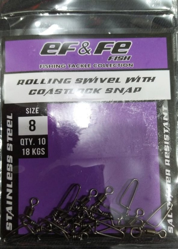 EFFE KLİPS  Rolling Swivel Coastlock Snap PAKET - 3
