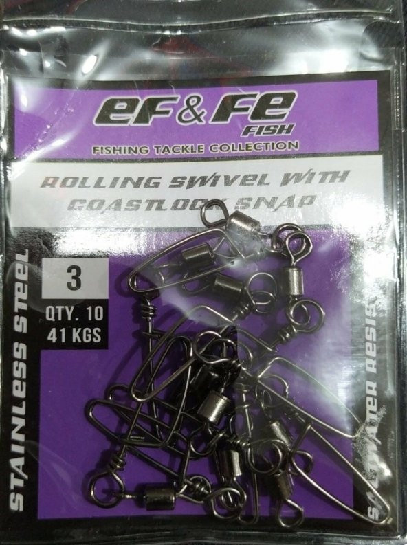 EFFE KLİPS  Rolling Swivel Coastlock Snap PAKET - 6