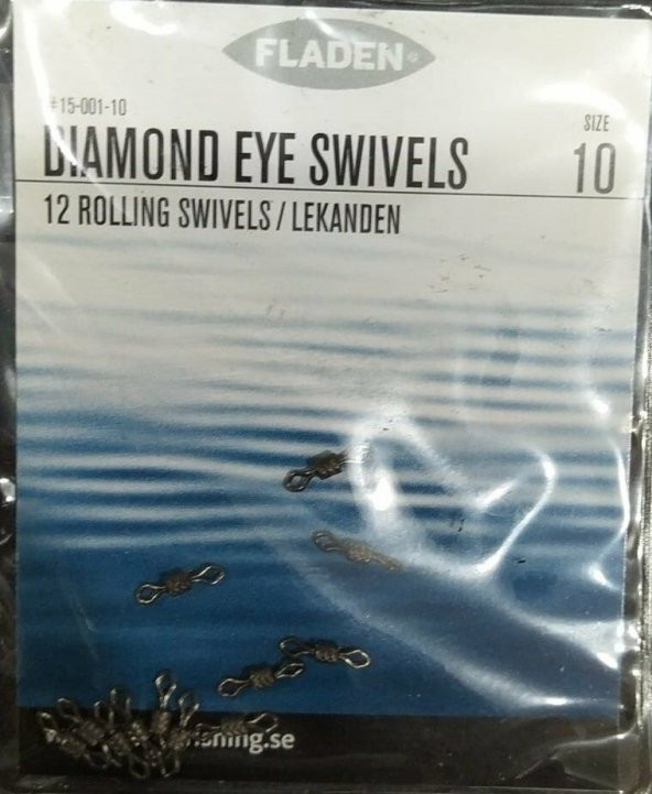 FLADEN  DIAMOND 12 ROLLING SWIVELS / LEKANDEN FIRDÖNDÜ  PAKET - 10