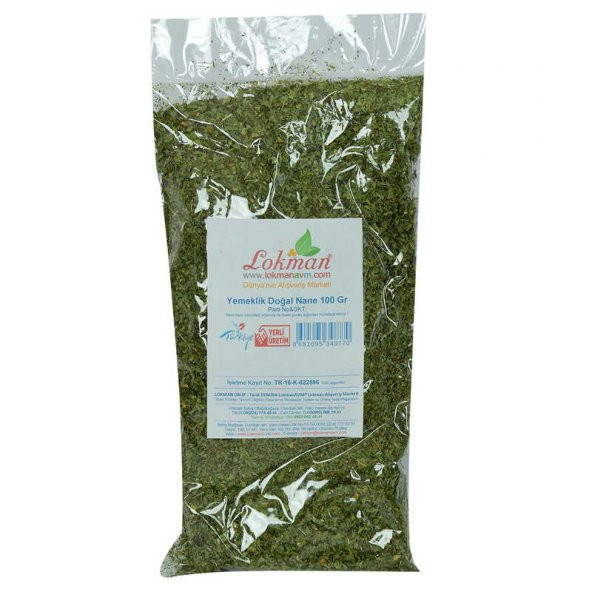 Doğal Yemeklik Nane 100 Gr Paket