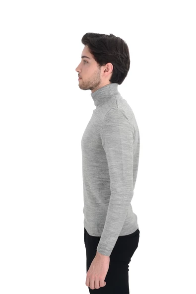 Cengiz İnler Yarım Balıkçı Düz Slim Fit Erkek Triko - 5