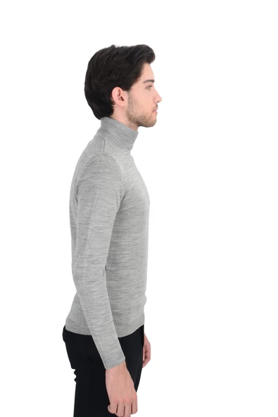 Cengiz İnler Yarım Balıkçı Düz Slim Fit Erkek Triko - 3