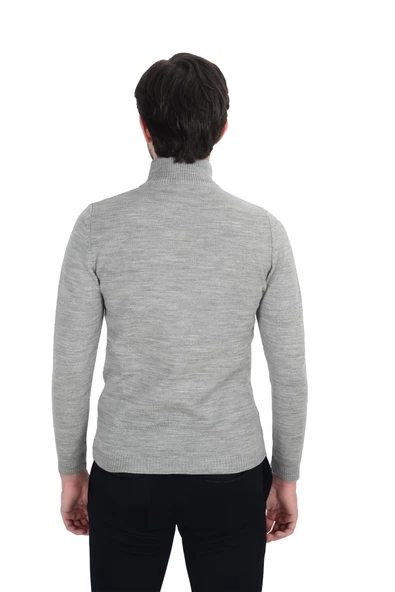 Cengiz İnler Yarım Balıkçı Düz Slim Fit Erkek Triko