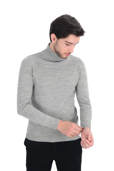Cengiz İnler Yarım Balıkçı Düz Slim Fit Erkek Triko - 6