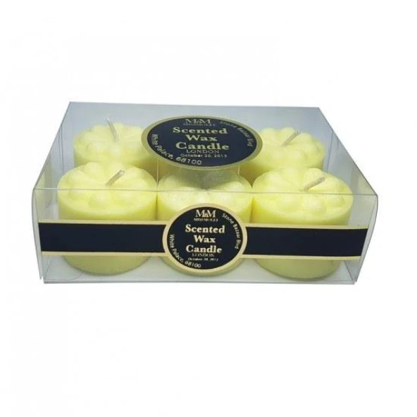 Missmolee 6 lı Çiçekli Kokulu Baton Mum Sarı MS0208 - 2