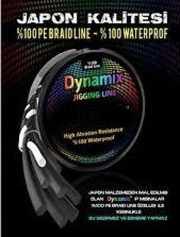 Dynamix Jigging 100 Metre Gri Örgü İp Misina- 52MM-69KG40MM - 61,25KG - 8