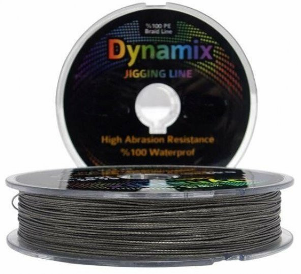 Dynamix Jigging 100 Metre Gri Örgü İp Misina- 52MM-69KG40MM - 61,25KG - 12