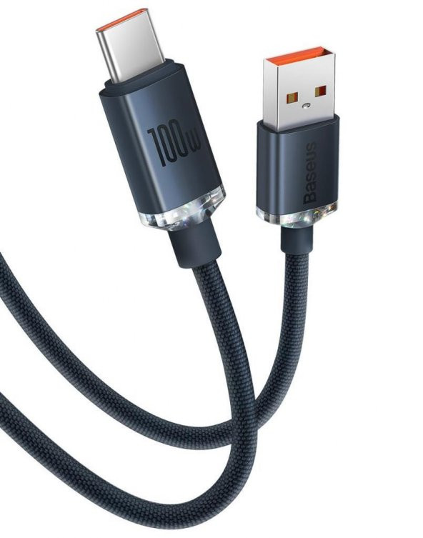 Baseus 100W 1.2 Metre Ultra Hızlı USB to Type-C Şarj ve Data Kablosu, 6A Güçlendirilmiş Halat Kablo