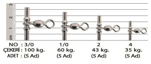 EFFE BLACK NICKEL T-FIRDÖNDÜ 5,Lİ PAKET - 1/0 - NUMARA - 3