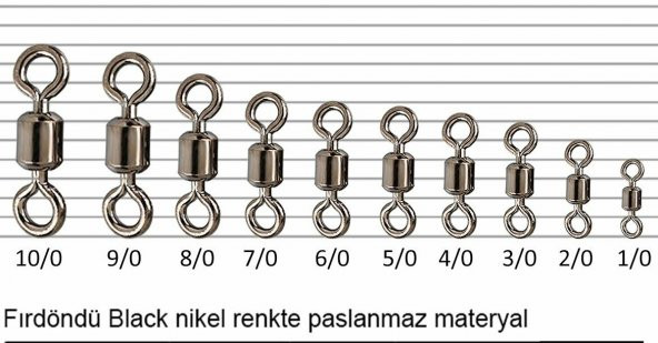 FLADEN - FIRDÖNDÜ-ROLLING SWIVEL-4/0- 2/0-PAKET - 12