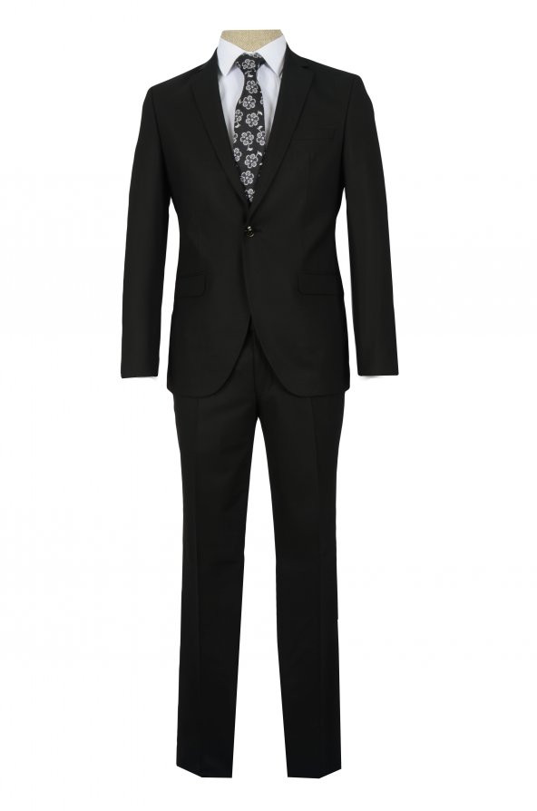 Cengiz İnler Kırlangıç Yaka Düz Çift Düğme Slim Fit Erkek Takım Elbise - 2