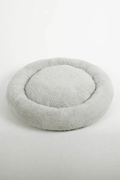 Cookie Pet Sherpa Polar Yıkanabilir Yuvarlak Köpek Kedi Yatağı 50 Açık Gri