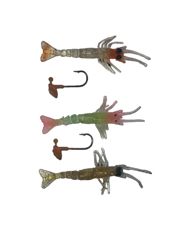 FLADEN 10CM KARİDES SİLİKON 3 LÜ SET İĞNELİ - 2