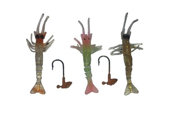 FLADEN 10CM KARİDES SİLİKON 3 LÜ SET İĞNELİ - 5