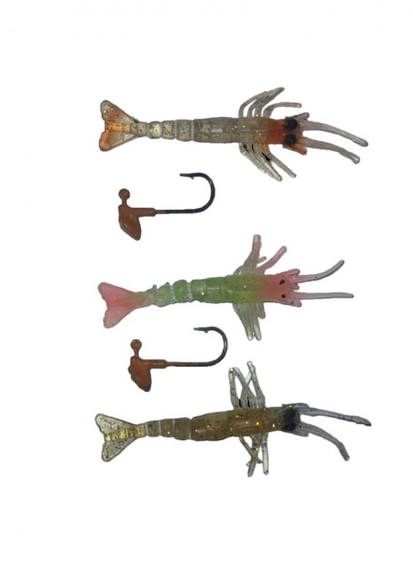 FLADEN 10CM KARİDES SİLİKON 3 LÜ SET İĞNELİ - 6