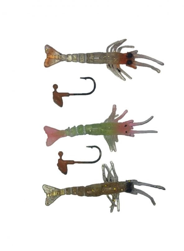 FLADEN 10CM KARİDES SİLİKON 3 LÜ SET İĞNELİ - 8