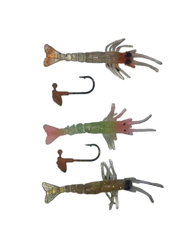 FLADEN 10CM KARİDES SİLİKON 3 LÜ SET İĞNELİ - 10