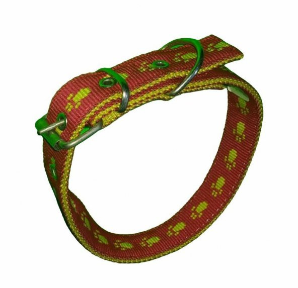 60 CM X3CM PATİLİ ORTA  TASMA KIRMIZI - 6