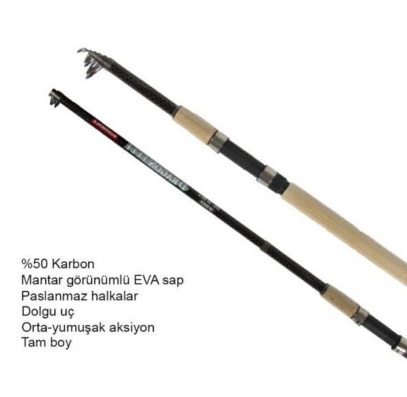TELE DRAGON 300CM -100-200GR CARBON KAPALI BOY 85 CM - Resim 3