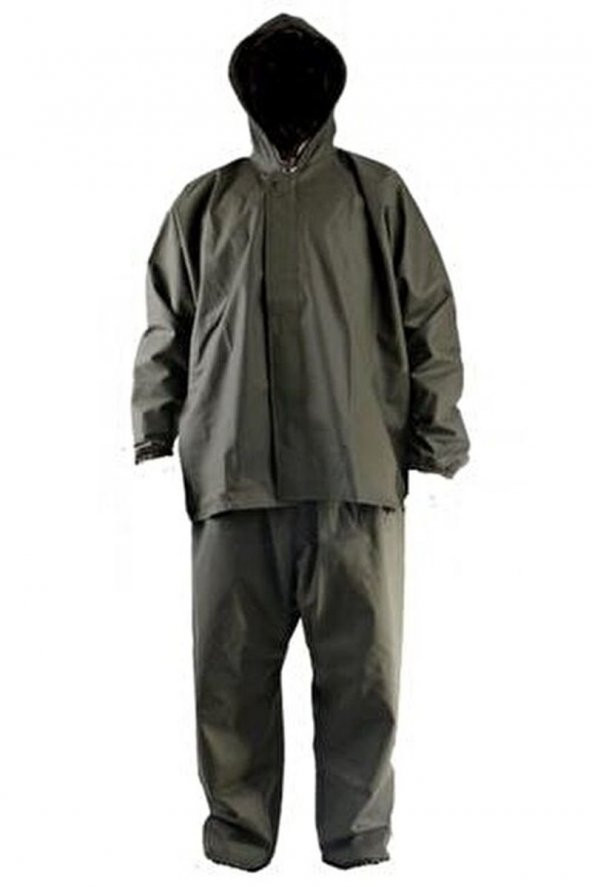 ÖNÜ FERMARLI  XXXXL ALT ÜST HAKİ YAĞMURLUK - 6