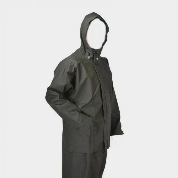 ÖNÜ FERMARLI  XXXXL ALT ÜST HAKİ YAĞMURLUK - 7