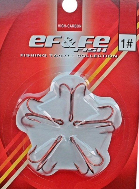 EF&FE FISH HIGH-CARBON 5 ADET-  3LÜ-KIRMIZI İĞNE