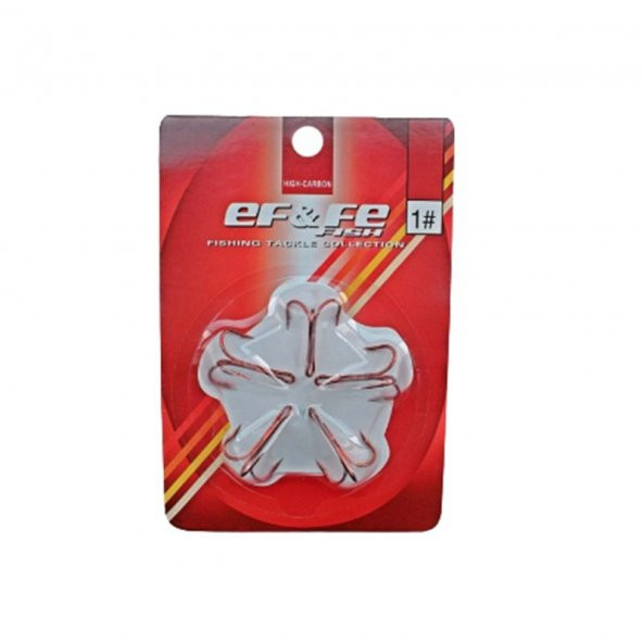 EF&FE FISH HIGH-CARBON 5 ADET-  3LÜ-KIRMIZI İĞNE - 12