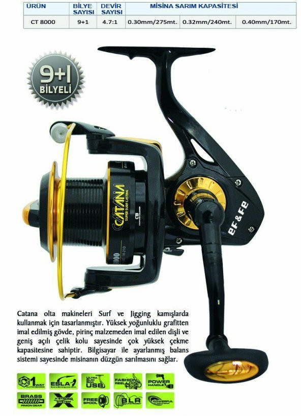EFFE CATANA CT 8000 9+1 BB OLTA MAKİNESİ 4.7.1 DR - 4