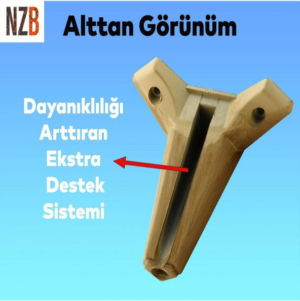 Lüks Mobilya Kanepe Sehpa TV Ünitesi Koltuk Ayağı 15 cm Ahşap Desenli Kahverengi Baza Ayak - 4