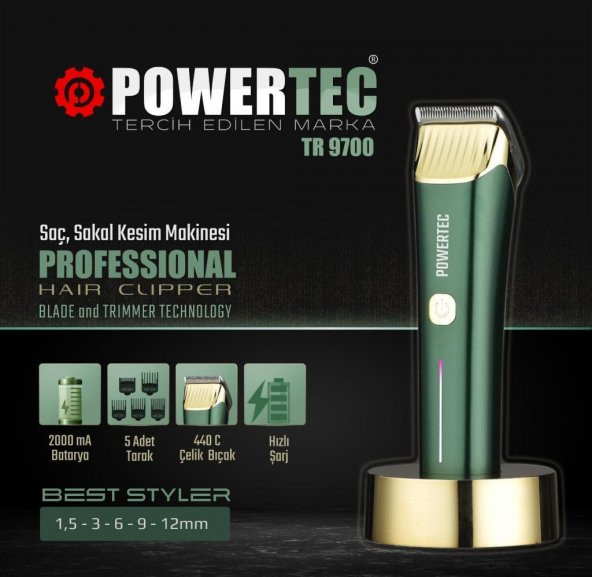 Powertec Tr-9700 Saç ve Sakal Tıraş Makinesi