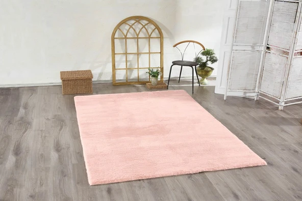 Jassrug Tavşan Tüyü Kürk Halı 160X220 Pudra