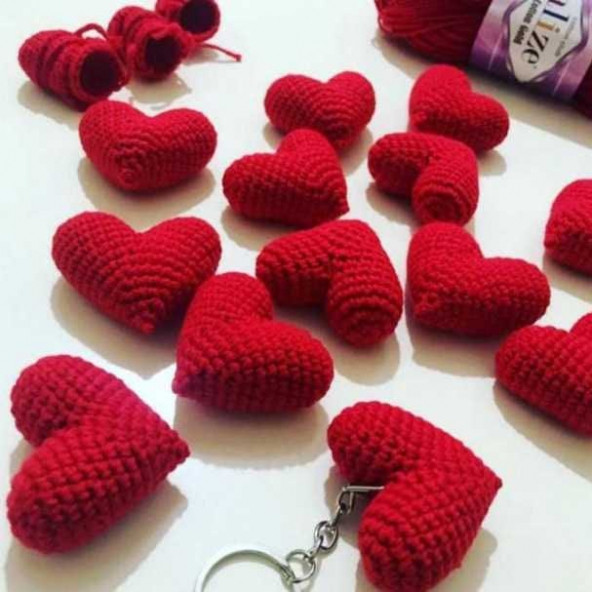 Amigurumi kalp anahtarlık aksesuar kına nişan düğün nikah hatırası doğum günü hediyesi anahtarlık aksesuar