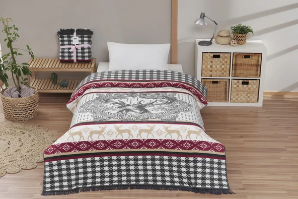 Dolce Bonita Home Tek Kişilik Pamuklu Çift Taraflı Battaniye 150x200 Adali
