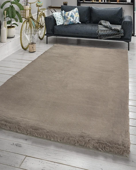 Jassrug Fuzzy Tavşan Tüyü Kürk Halı 200x290 Antrasit