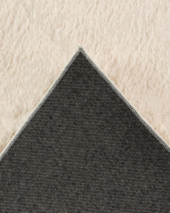 Jassrug Fuzzy Kürk Halı 80x150 Krem - 5