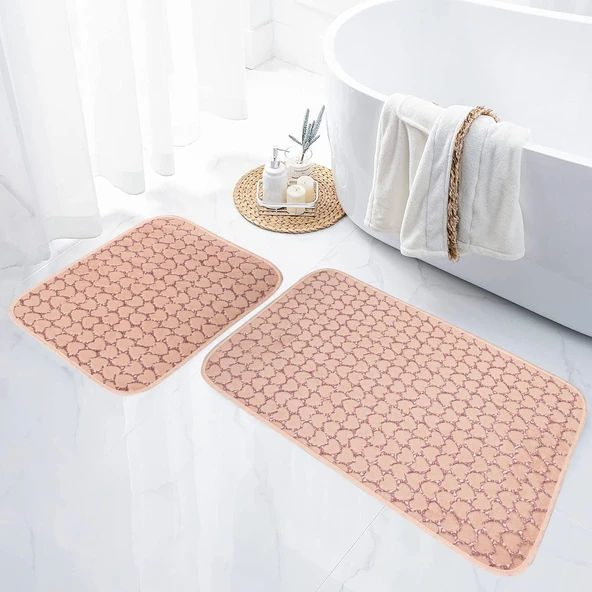 Jassrug Leila Kalp Embos Kaymaz Taban İkili Klozet Takımı 60x100 ve 50x60 Pudra