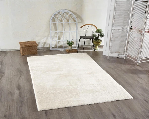 Jassrug Tavşan Tüyü Kürk Halı 120x180 Bej