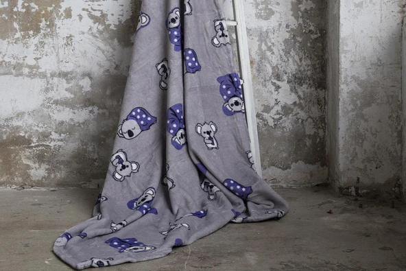 Dolce Bonita Home Wellsoft Tek Kişilik Battaniye 150x220 Koala Bear Mor