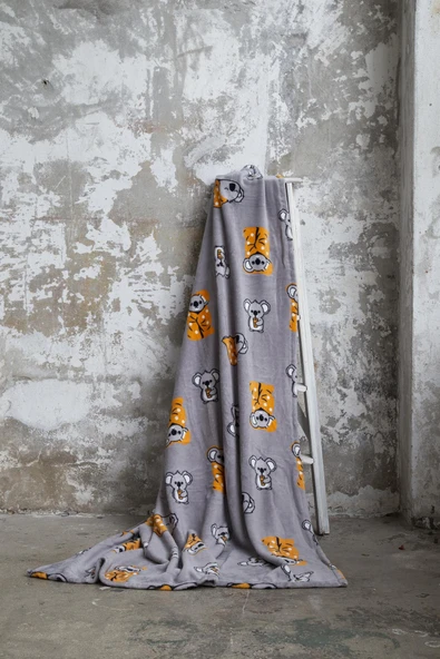 Dolce Bonita Home Wellsoft Tek Kişilik Battaniye 150x220 Koala Bear Turuncu