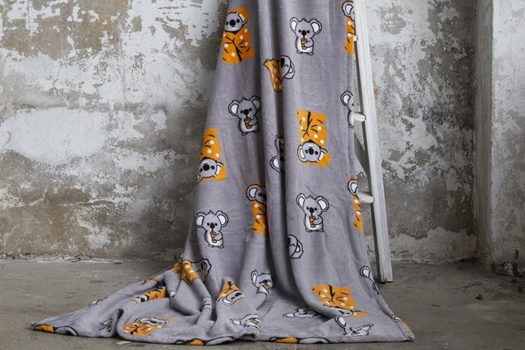 Dolce Bonita Home Wellsoft Çift Kişilik Battaniye 220x240 Koala Bear Turuncu