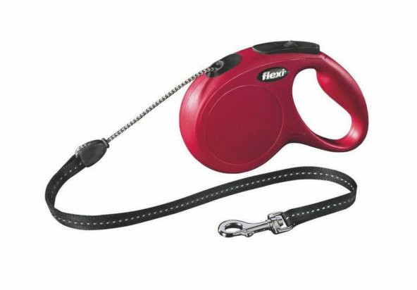 Flexi New Classic İp Kırmızı M Gezdirme Tasması 5 Mt
